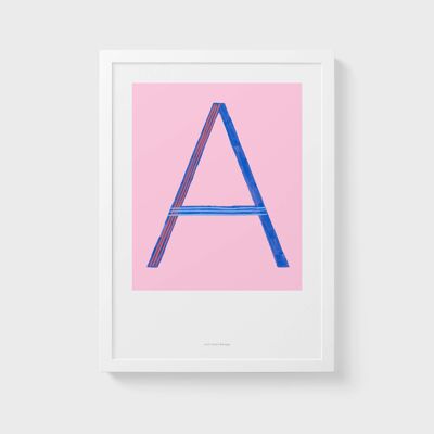 A5 Wall Art Print | Initial Letter Print A