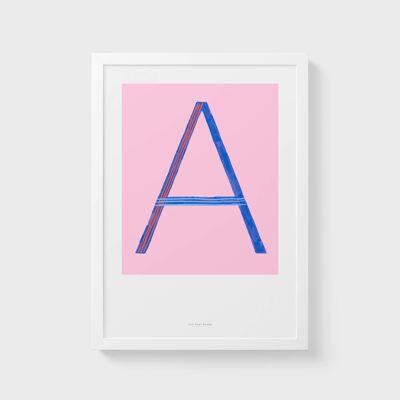 A5 Wall Art Print | Initial Letter Print A