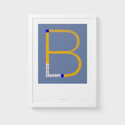 A5-Wand-Kunstdruck | Anfangsbuchstabendruck B