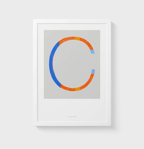 A5 Wall Art Print | Initial Letter Print C