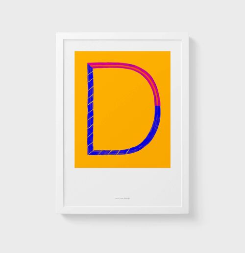 A5 Wall Art Print | Initial Letter Print D