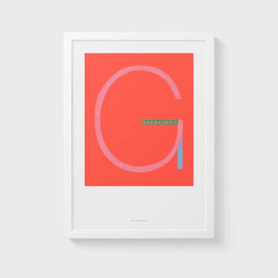 A5 Wall Art Print | Initial Letter Print G