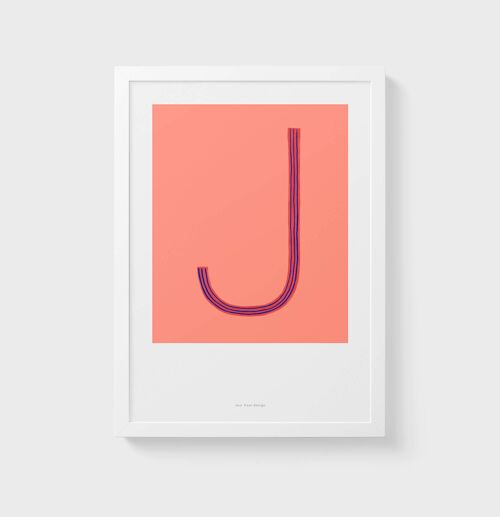 A5 Wall Art Print | Initial Letter Print J