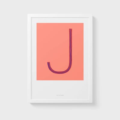 A5-Wand-Kunstdruck | Anfangsbuchstabendruck J