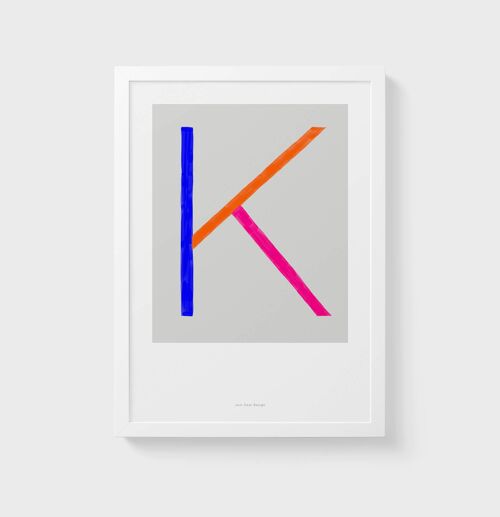 A5 Wall Art Print | Initial Letter Print K