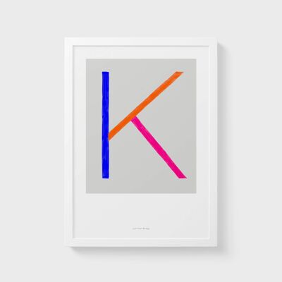 A5 Wall Art Print | Initial Letter Print K