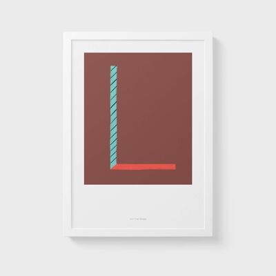 A5 Wall Art Print | Initial Letter Print L