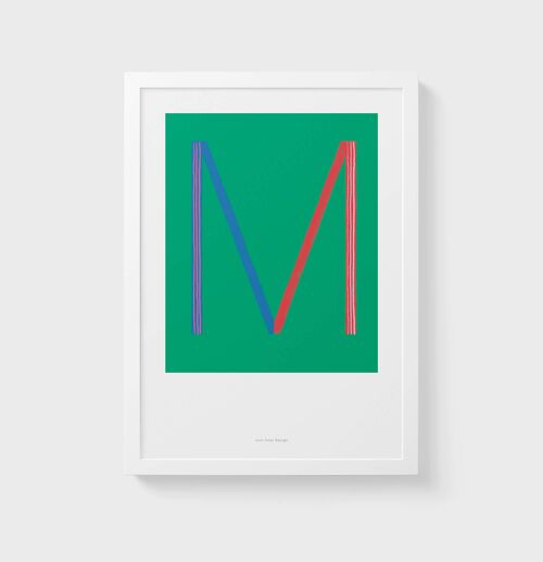 A5 Wall Art Print | Initial Letter Print M