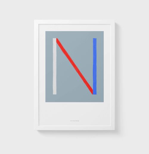 A5 Wall Art Print | Initial Letter Print N