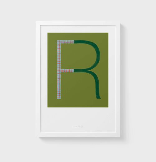 A5 Wall Art Print | Initial Letter Print R