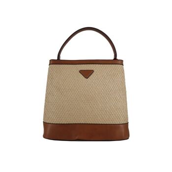 Sac raphia détails camel 1