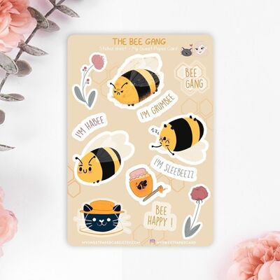 Sheet of Stickers 9 x 13 cm - The Bee Gang