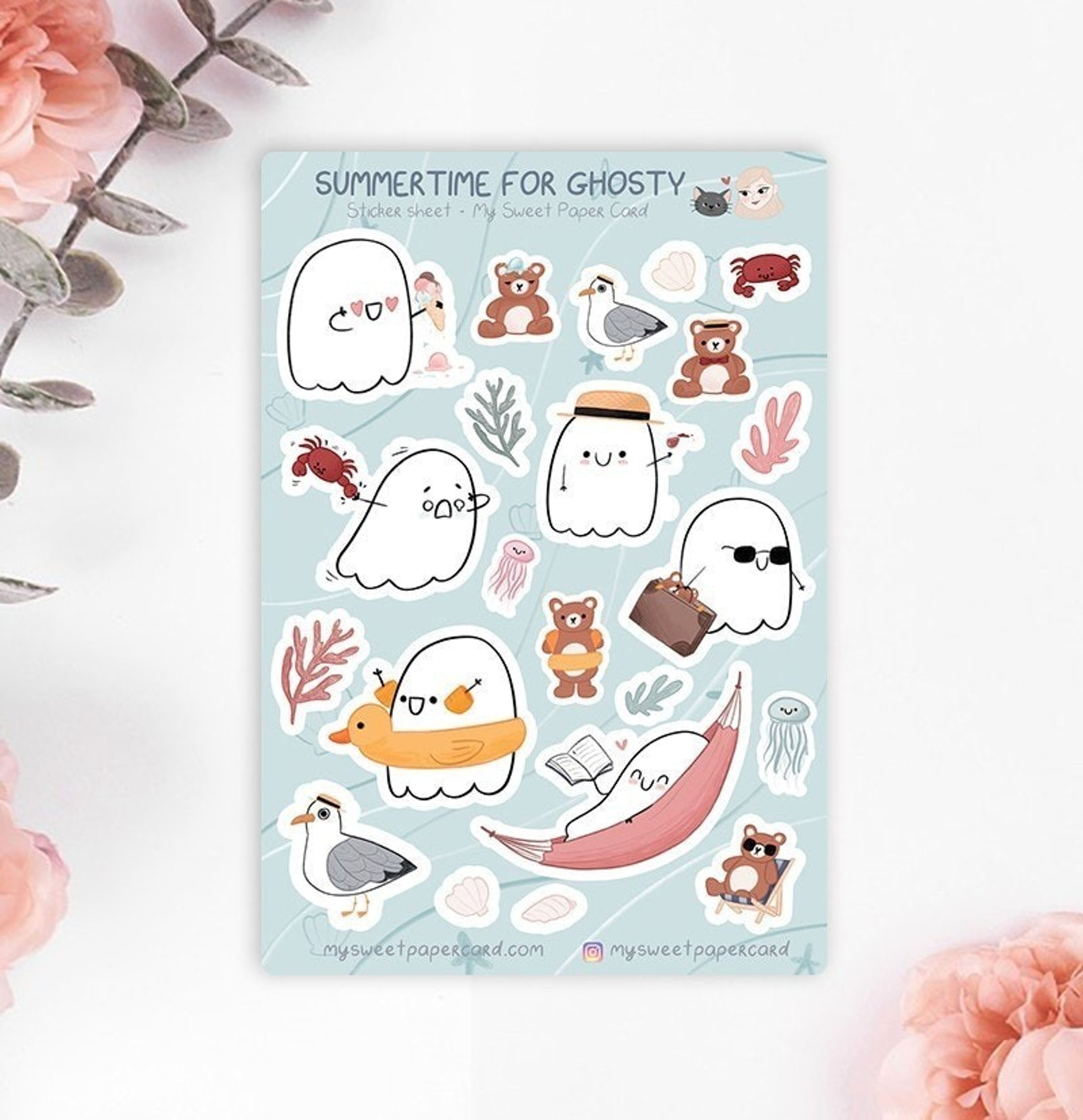 Carnet à fleurs rose - Cahier kawaii – My Sweet Paper Card