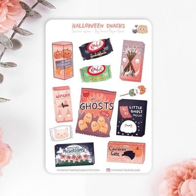 Sheet of Stickers 9 x 13 cm - Halloween Japanese Snacks