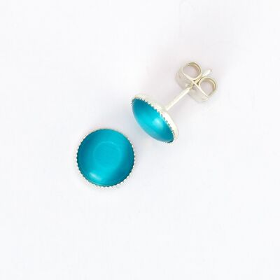 Ear studs, silver plated, turquoise (265.3.S)