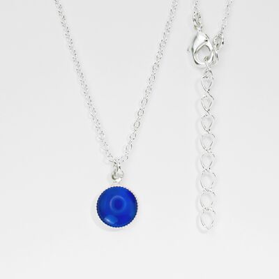 Halskette, versilbert, blau (K265.9.S)
