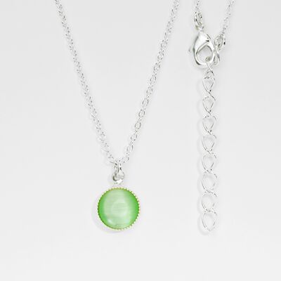 Collier, plaqué argent, vert clair (K265.6.S)