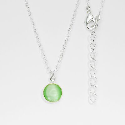 Necklace, silver plated, light green (K265.6.S)