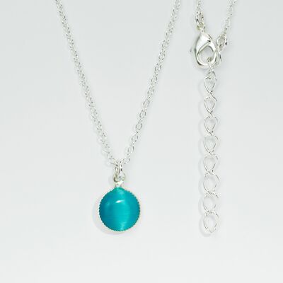 Necklace, silver plated, turquoise (K265.3.S)