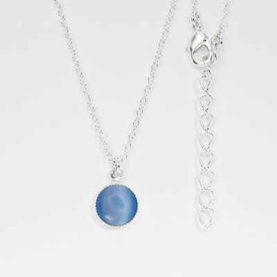 Necklace, silver plated, light blue (K265.13.S)
