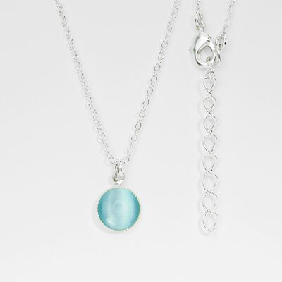 Necklace, silver plated, aquamarine (K265.14.S)