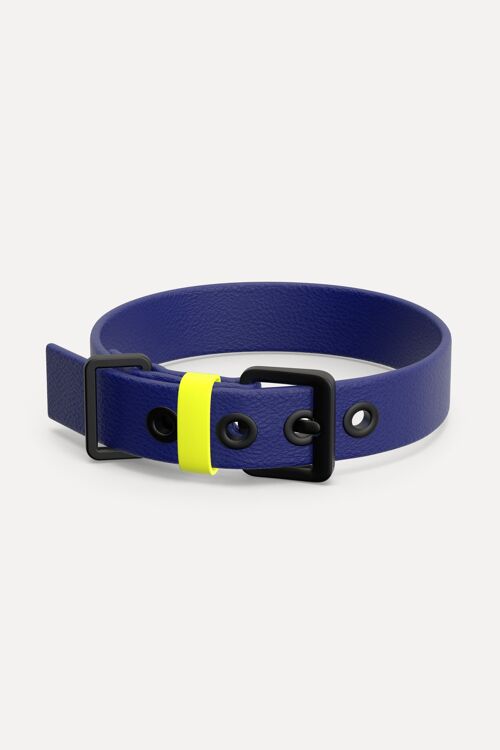 Hundehalsband aus veganem Leder - royalblau