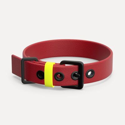 Collar De Perro De Cuero Vegano - Rojo