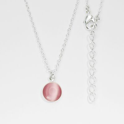 Collier, plaqué argent, rose (K265.5.S)