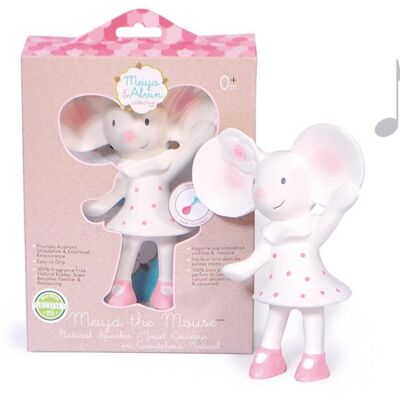 Meiya & Alvin: MEIYA natural rubber mouse with squeaker 16cm, in window box, 0+