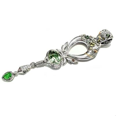 One of a kind green quartz pendant