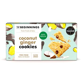 Biscuits crus à la noix de coco et au gingembre 80 g
