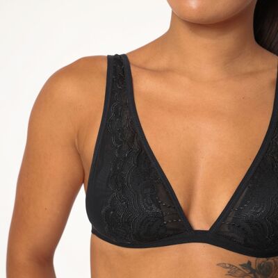 soutien-gorge sans armature -  triangle foulard en broderie