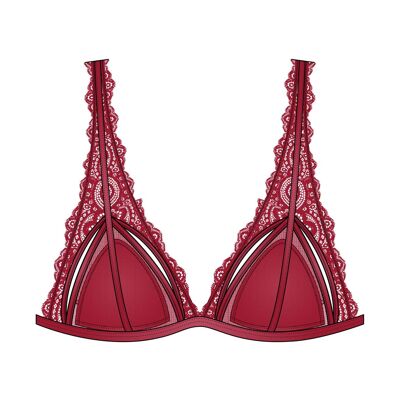 soutien-gorge sans armature -  triangle foulard en dentelle glamour