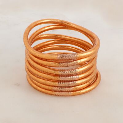 Bracciale rigido buddista spesso senza mantra taglia XS - Terracotta