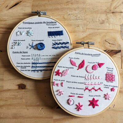 double embroidery kit - basic and advanced stitches