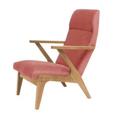 Apollo Lounge Chair - Oak Wood, Natural - Velvet Line