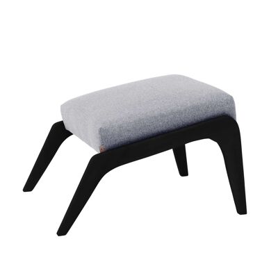 Apollo Lounge Footstool - Beech Wood, Black Lacquered - Wool Line