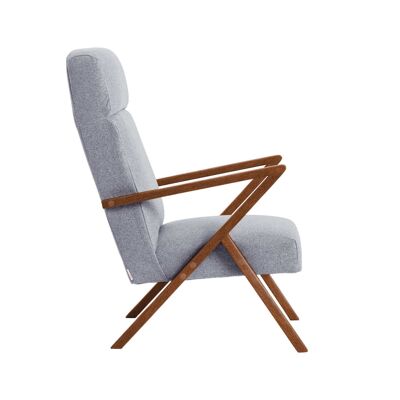 Retrostar Lounge Chair - Beech Wood, Walnut Stain - Wool Line
