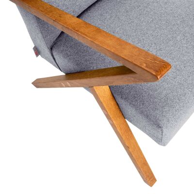 Retrostar Lounge Chair - Beech Wood, Oak Stain - Wool Line