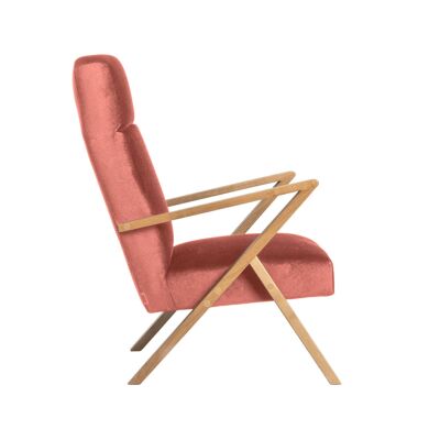 Retrostar Lounge Chair - Oak Wood, Natural - Velvet Line