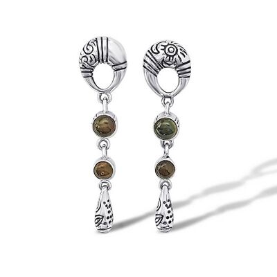 Miao earrings with tourmalines