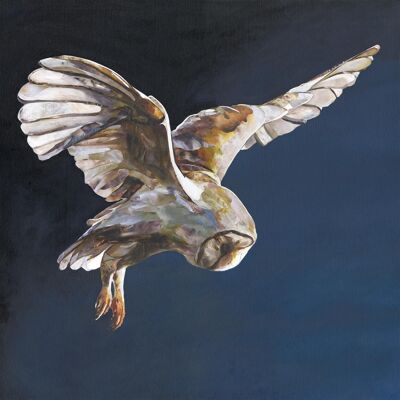 The Barn Owl - Hand embellished 40x40cm