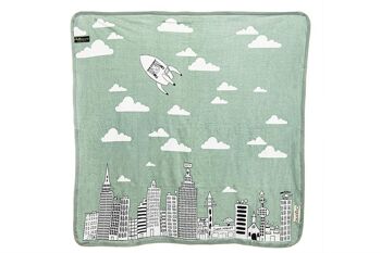 Pellianni: COUVERTURE CITY VERT 100x100cm, 100% GOTS 1