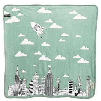 Pellianni: COUVERTURE CITY VERT 100x100cm, 100% GOTS 6