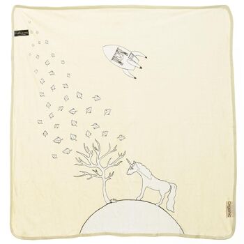 Pellianni: COUVERTURE LICORNE JAUNE 100x100cm, 100% GOTS 4