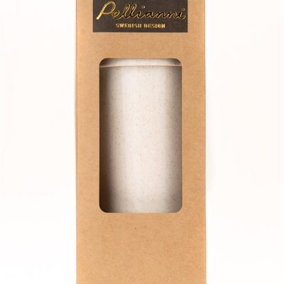 Pellianni: WHITE BOTTLE 7,5x7,5x19cm, 430ml, made from organic wheat, suitable for the dishwasher and the microwave