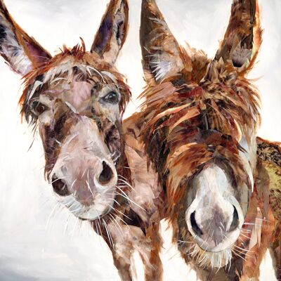 The Donkeys - Hand embellished A3