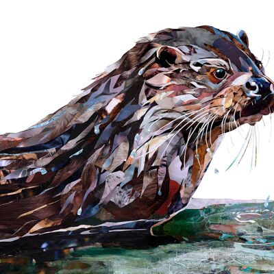 The Otter - Hand embellished A3