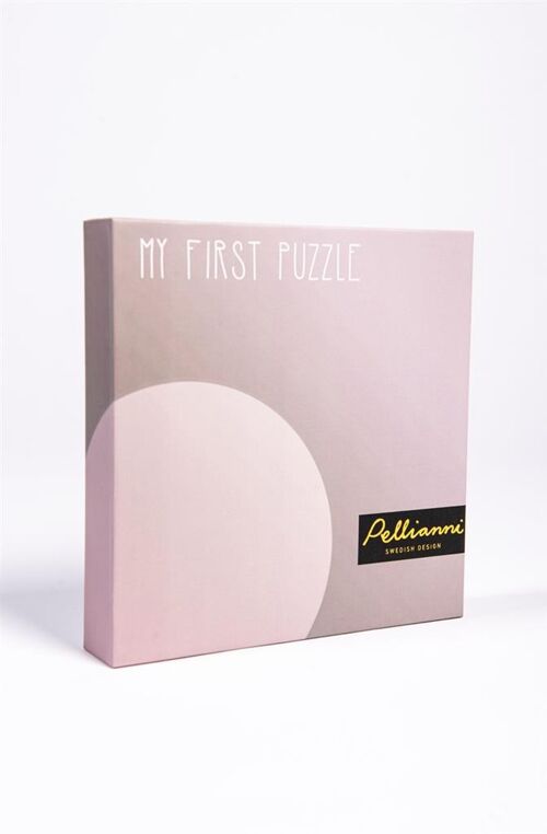 Puzzle Pellianni : MON PREMIER PUZZLE GRIS 15x15x2cm, 3 pièces, bois FSC, en  boîte 17x17x3cm, 8m+