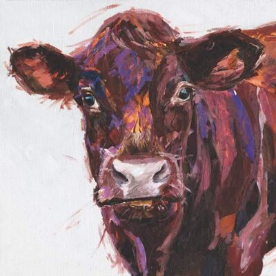 The Devon Red Cow - 40x40cm Hand Embellished